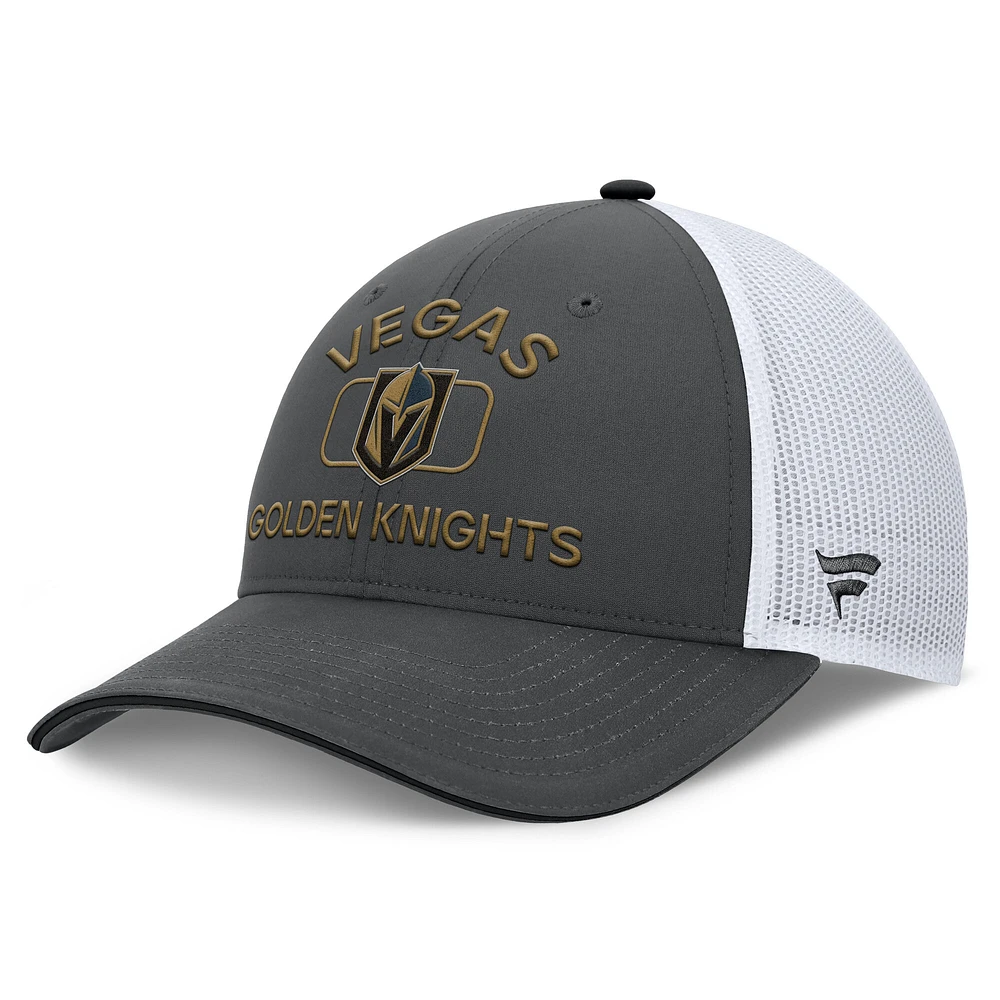 Men's Fanatics /White Vegas Golden Knights Authentic Pro Rink Trucker Hat