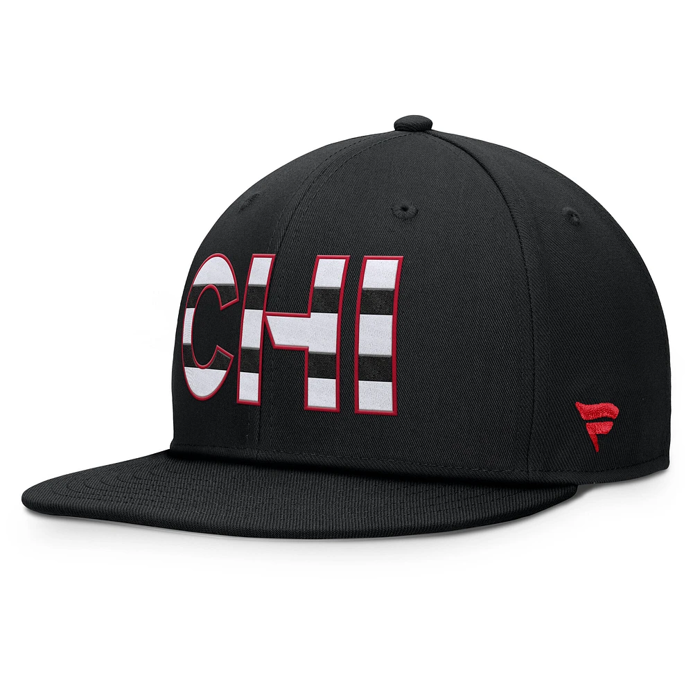 Men's Fanatics Black Chicago Blackhawks Authentic Pro Rink Snapback Hat
