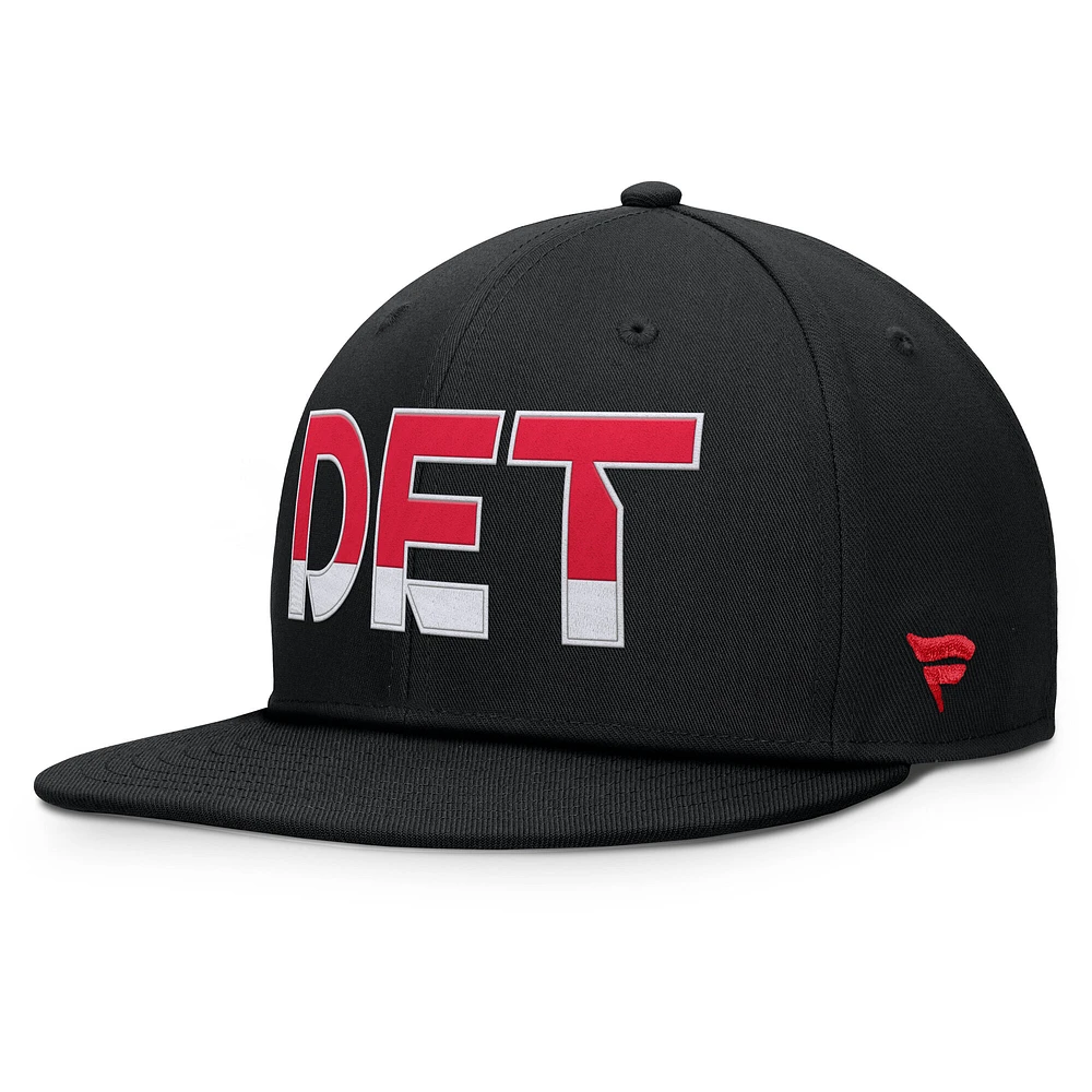 Men's Fanatics Black Detroit Red Wings Authentic Pro Rink Snapback Hat