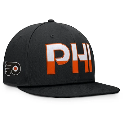 Men's Fanatics Black Philadelphia Flyers Authentic Pro Rink Snapback Hat