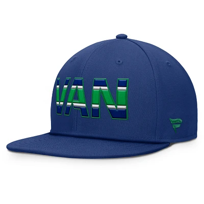Men's Fanatics Blue Vancouver Canucks Authentic Pro Rink Snapback Hat
