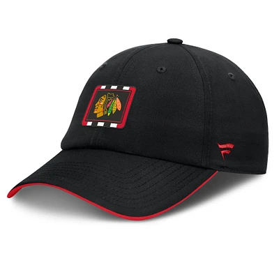 Men's Fanatics Black/Red Chicago Blackhawks Authentic Pro Ripstop Adjustable Hat