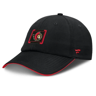 Men's Fanatics Black/Red Ottawa Senators Authentic Pro Ripstop Adjustable Hat