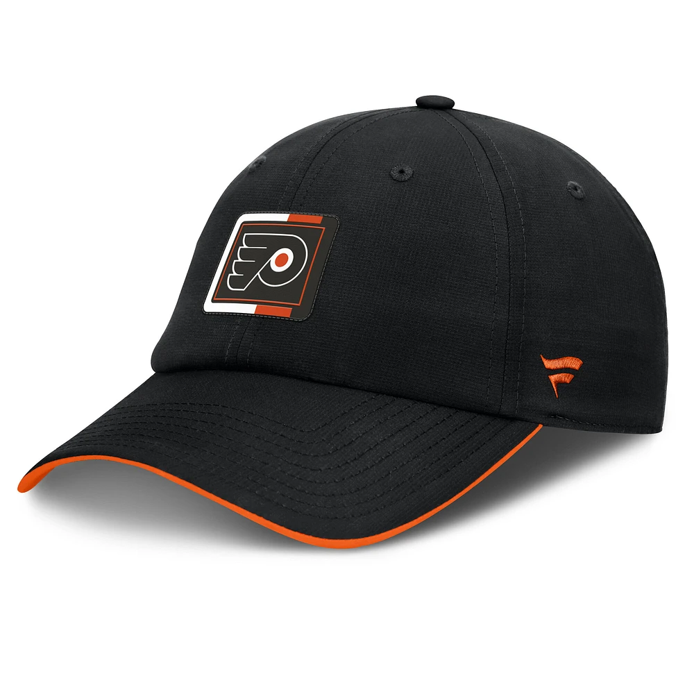 Men's Fanatics Black/Orange Philadelphia Flyers Authentic Pro Ripstop Adjustable Hat