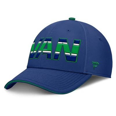 Men's Fanatics Blue/Green Vancouver Canucks Authentic Pro Rink Team Code Flex Hat