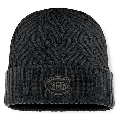 Men's Fanatics Black Montreal Canadiens Authentic Pro Road Cuffed Knit Hat