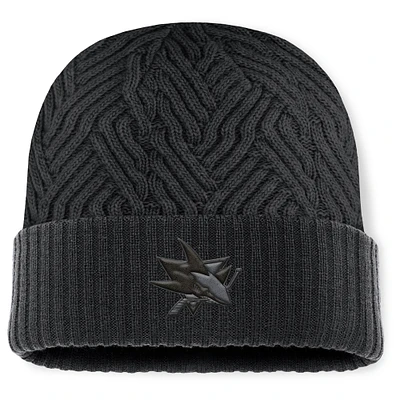 Men's Fanatics Black San Jose Sharks Authentic Pro Road Cuffed Knit Hat