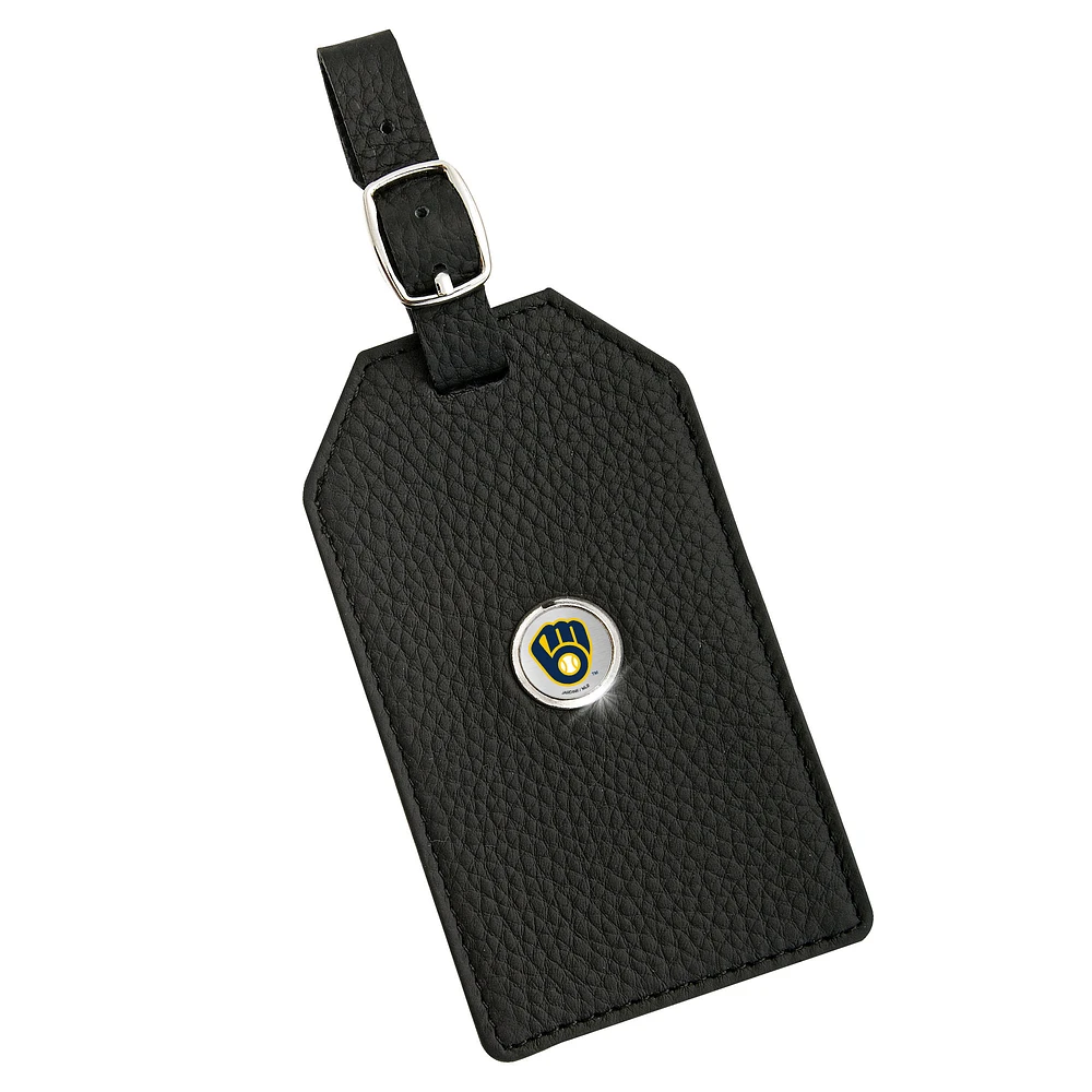 Milwaukee Brewers Leather Luggage Tag