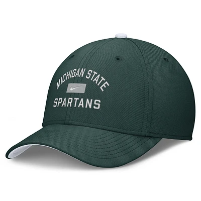 Men's Nike Green Michigan State Spartans Primetime Rise Swoosh Flex Hat