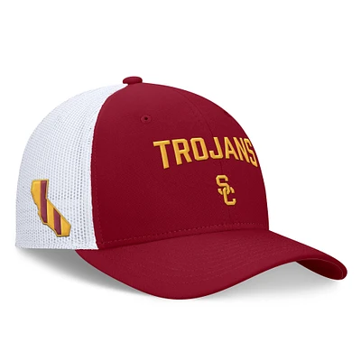 Men's Nike Cardinal/White USC Trojans Primetime Rise City Trucker Performance Adjustable Hat