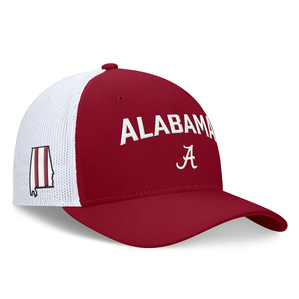 Men's Nike Crimson/White Alabama Crimson Tide Primetime Rise City Trucker Performance Adjustable Hat