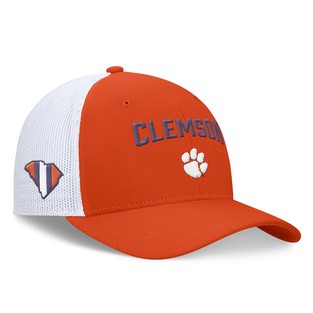 Men's Nike Orange/White Clemson Tigers Primetime Rise City Trucker Performance Adjustable Hat
