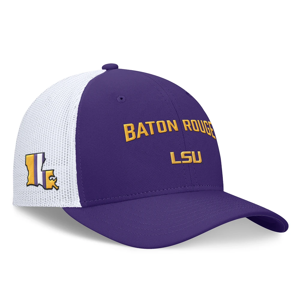 Men's Nike Purple/White LSU Tigers Primetime Rise City Trucker Performance Adjustable Hat