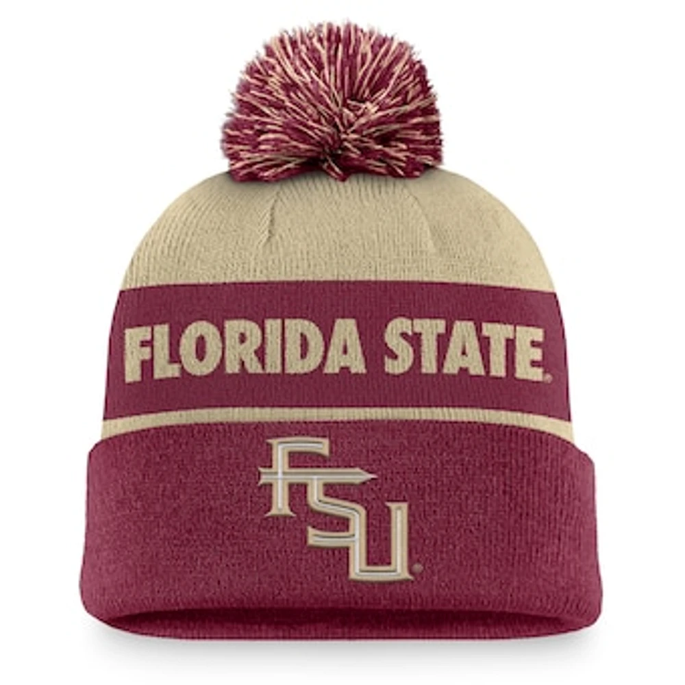 Men's Nike Gold/Garnet Florida State Seminoles Primetime Peak Cuffed Knit Hat with Pom