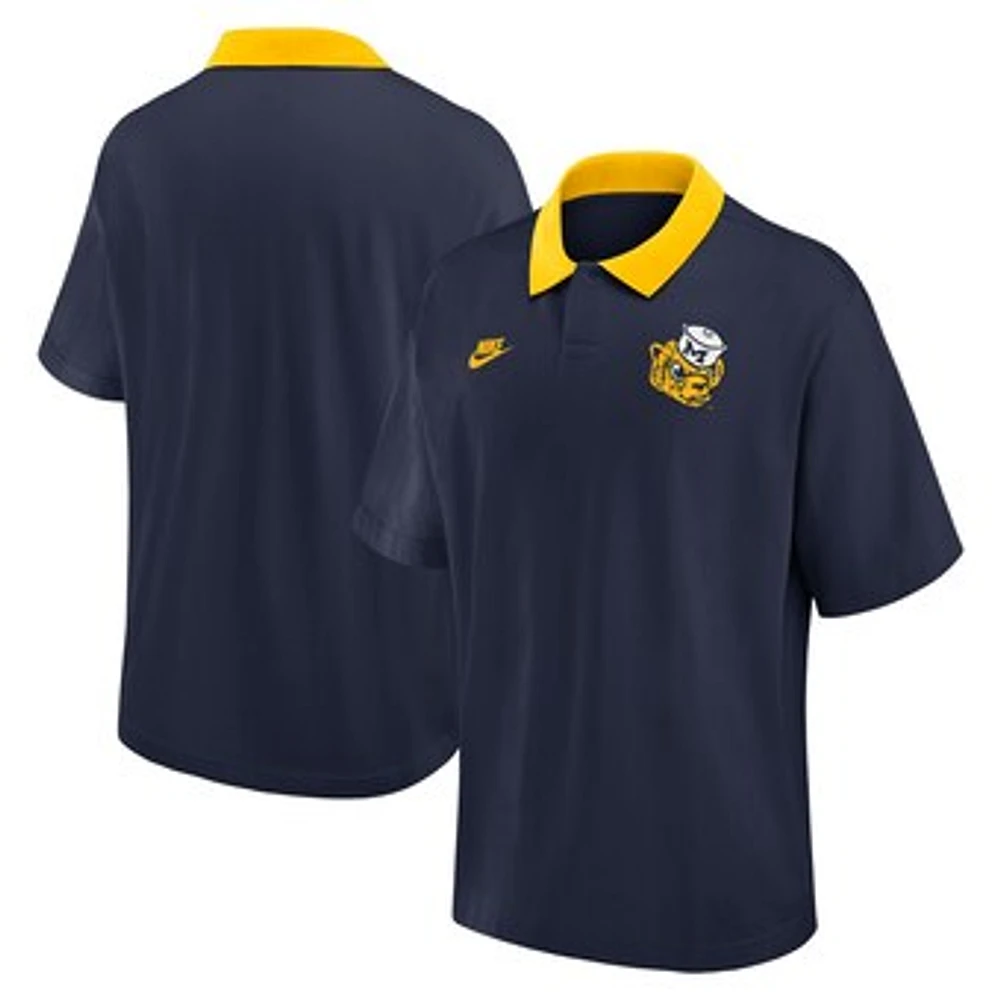 Men's Nike Navy Michigan Wolverines Legacy Jersey Club Oversized Fit Polo