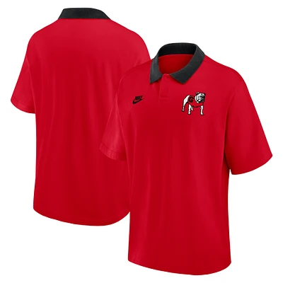 Men's Nike Red Georgia Bulldogs Legacy Jersey Club Oversized Fit Polo