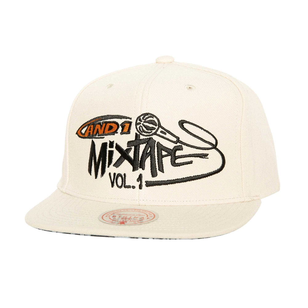 Men's Mitchell & Ness x AND1 White Mixtape Vol. 1 Adjustable Hat
