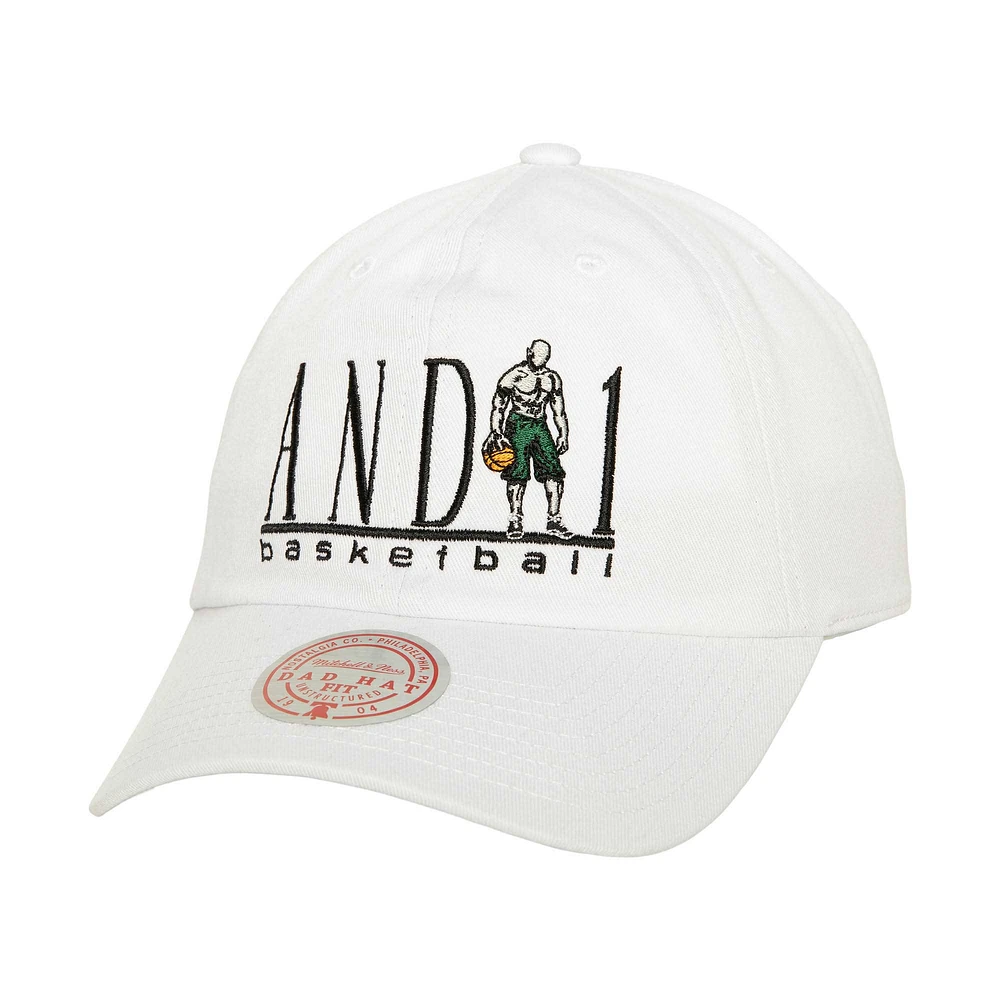 Men's Mitchell & Ness x AND1 White Adjustable Hat