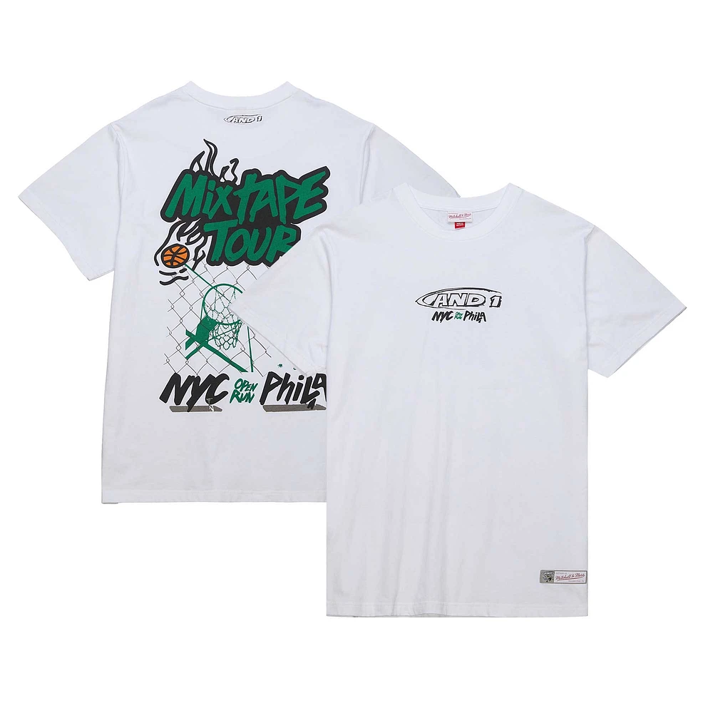 Men's Mitchell & Ness White AND1 Mixtape Tour T-Shirt