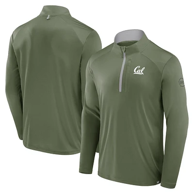 Men's Fanatics Olive Cal Bears OHT Military Appreciation Defender Quarter-Zip Jacket