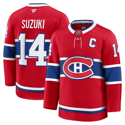 Men's Fanatics Nick Suzuki Red Montreal Canadiens Home Premium Jersey