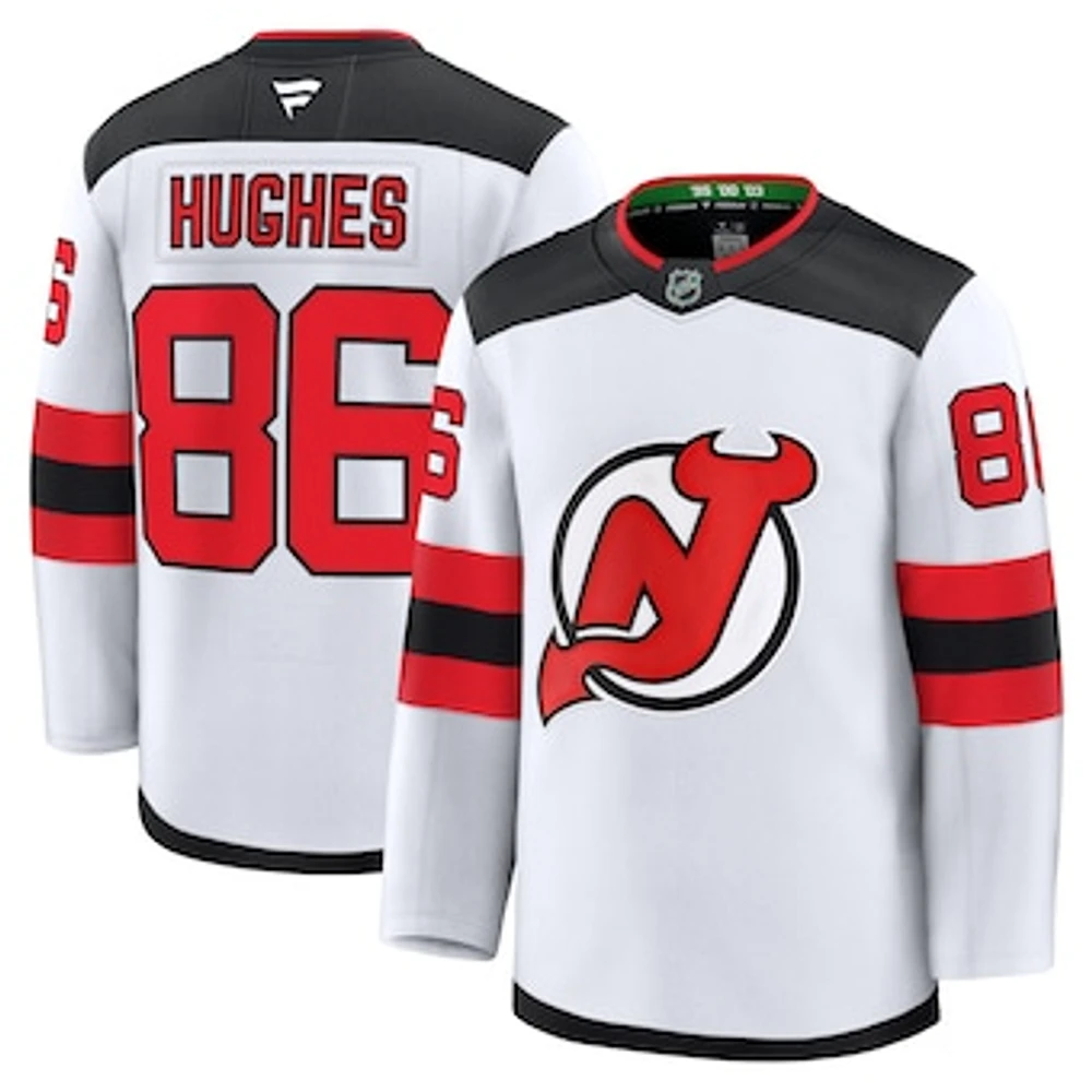 Men's Fanatics Jack Hughes White New Jersey Devils Away Premium