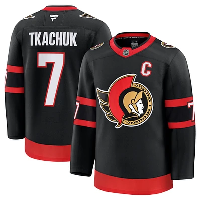 Men's Fanatics Brady Tkachuk Black Ottawa Senators Home Premium Jersey