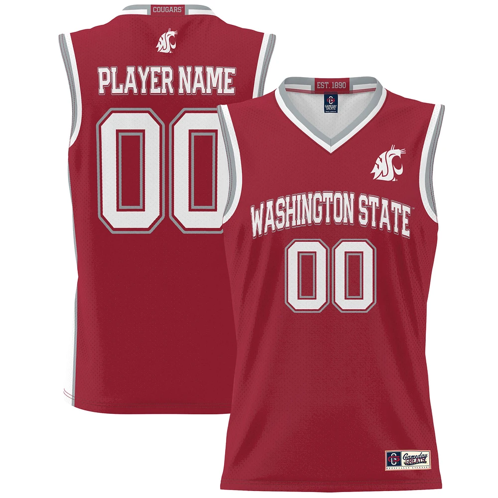 Men's GameDay Greats Crimson Washington State Cougars NIL Pick-A-Player Basketball Jersey