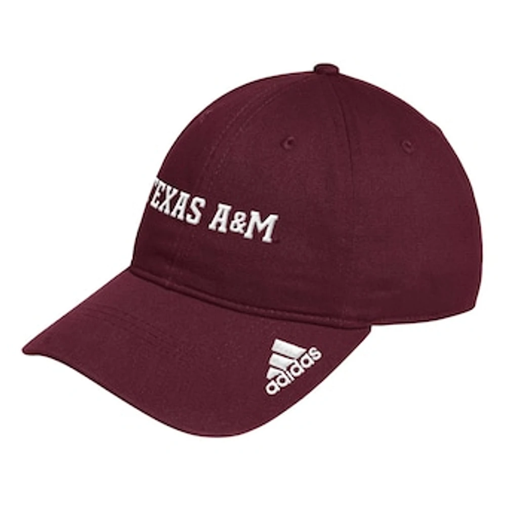 Men's adidas Maroon Texas A&M Aggies Locker Room Wordmark Slouch Adjustable Hat