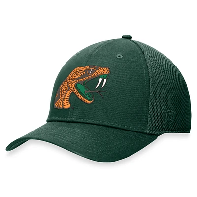 Men's Top of the World Green Florida A&M Rattlers Spacer Flex Hat