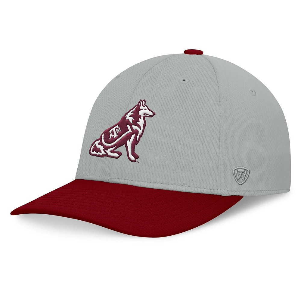 Men's Top of the World Gray/Maroon Texas A&M Aggies Mick Flex Hat