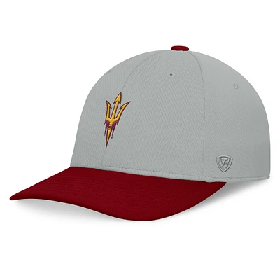 Men's Top of the World Gray/Maroon Arizona State Sun Devils Mick Flex Hat