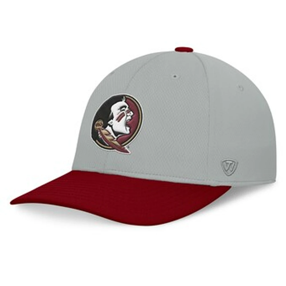 Men's Top of the World Gray/Garnet Florida State Seminoles Mick Flex Hat