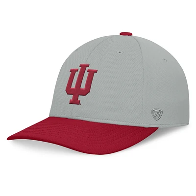 Men's Top of the World Gray/Cardinal Indiana Hoosiers Mick Flex Hat