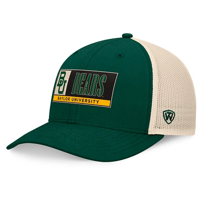 Men's Top of the World Green/Natural Baylor Bears Bennett Trucker Adjustable Hat
