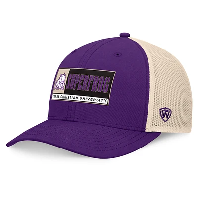 Men's Top of the World Purple/Natural TCU Horned Frogs Bennett Trucker Adjustable Hat