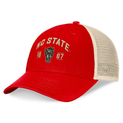 Men's Top of the World Red NC State Wolfpack Heritage Waylon Trucker Adjustable Hat