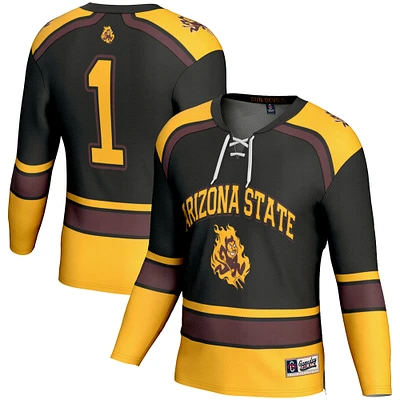 Men's GameDay Greats #1 Black Arizona State Sun Devils Ice Hockey Fashion Jersey