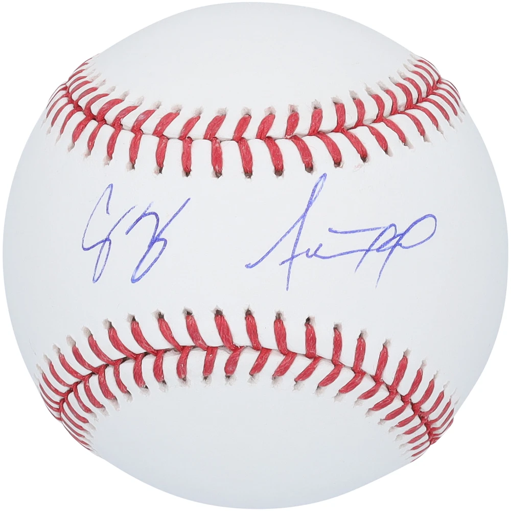 Corey Seager and Adolis Garcia Texas Rangers Autographed 2023 World Series Champions Baseball