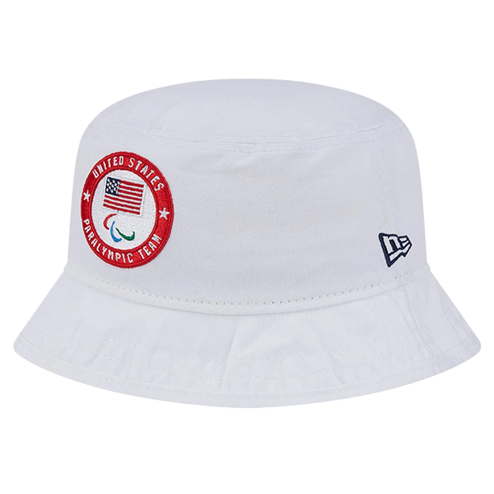 Men's New Era White U.S. Paralympics Bucket Hat