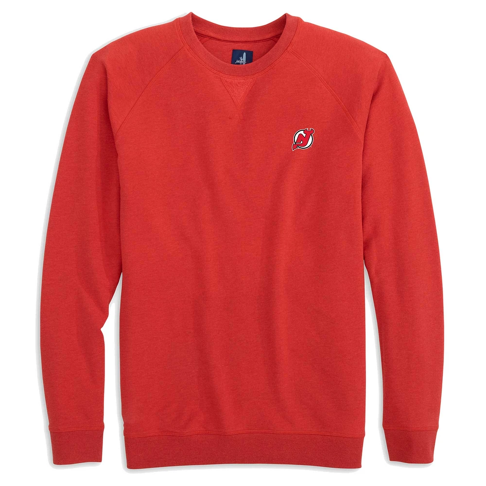 Men's johnnie-O Red New Jersey Devils Freeman Tri-Blend Raglan Pullover Sweatshirt