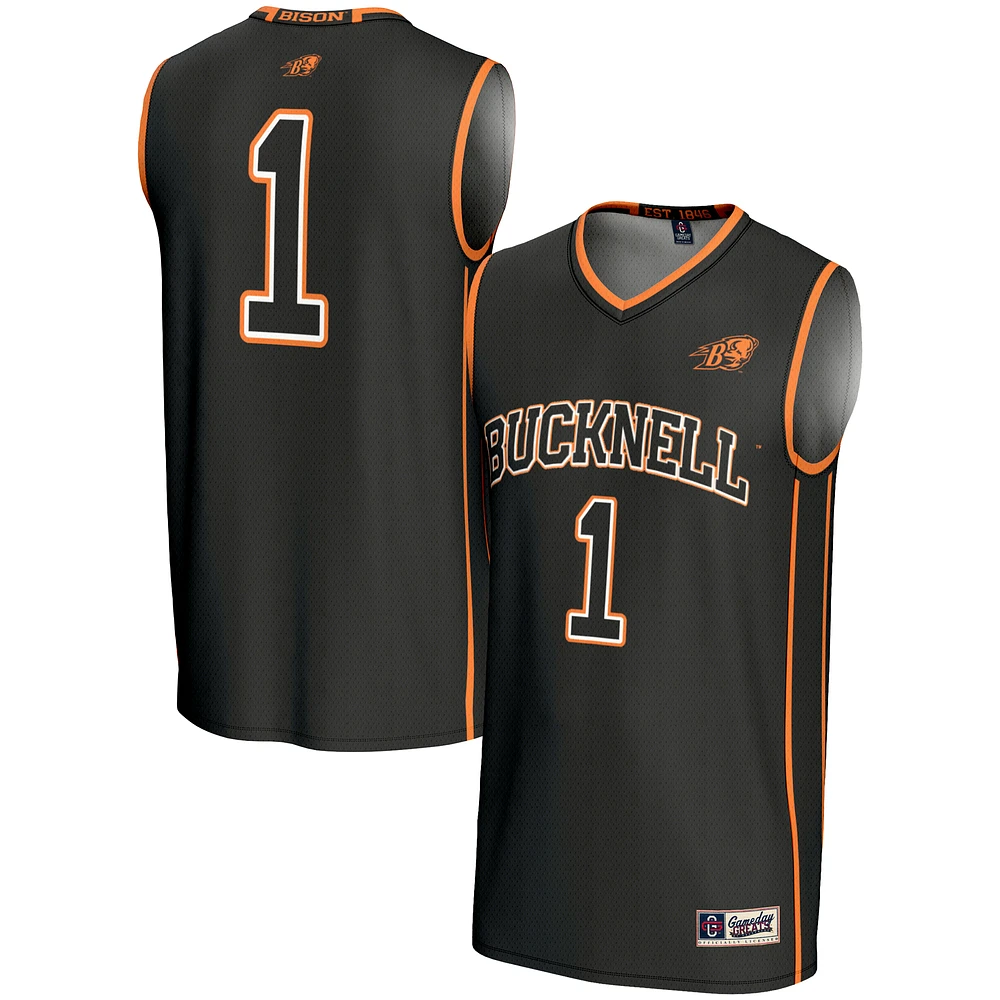 Men's GameDay Greats #1 Black Bucknell Bison Lightweight Basketball Fashion Jersey