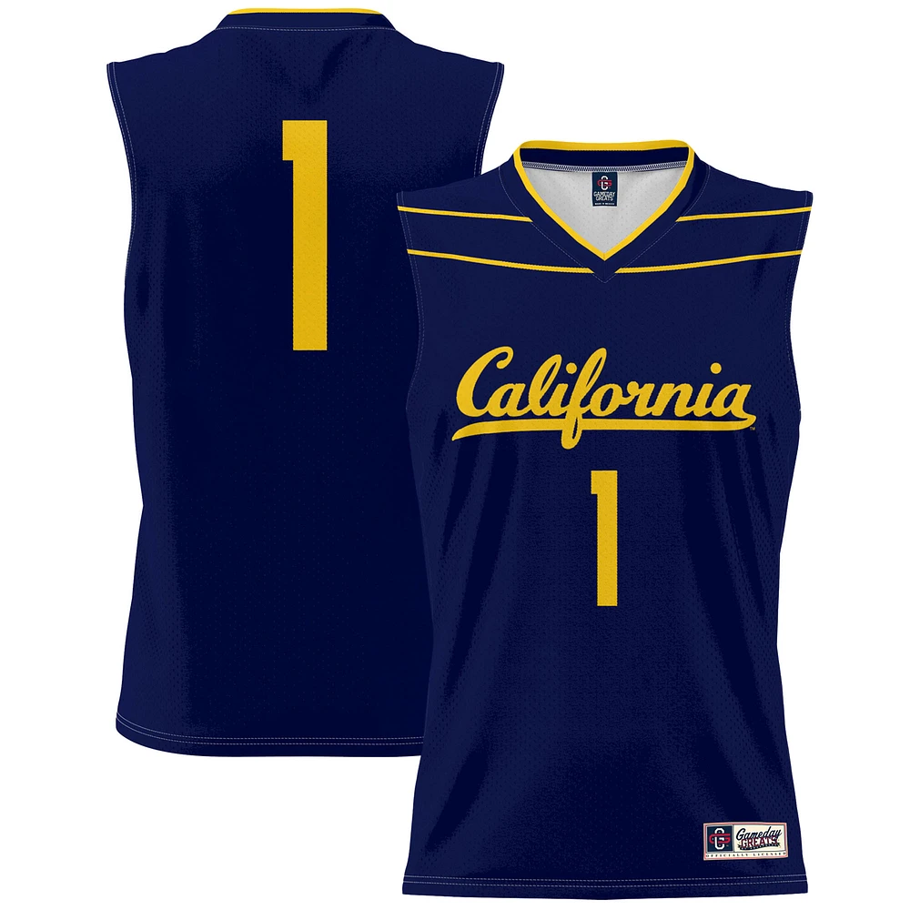 Men's GameDay Greats #1 Navy Cal Bears Lightweight Basketball Fashion Jersey