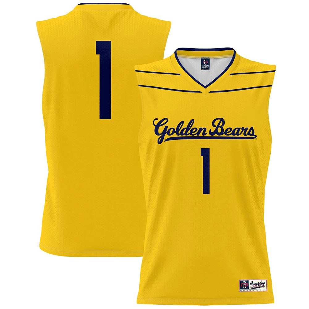 Men's GameDay Greats #1 Gold Cal Bears Lightweight Basketball Fashion Jersey