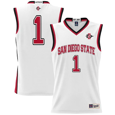 Men's GameDay Greats #1 White San Diego State Aztecs Lightweight Basketball Fashion Jersey