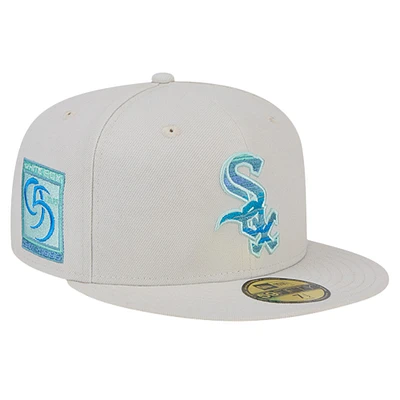 Men's New Era Khaki Chicago White Sox Stone Mist 59FIFTY Fitted Hat