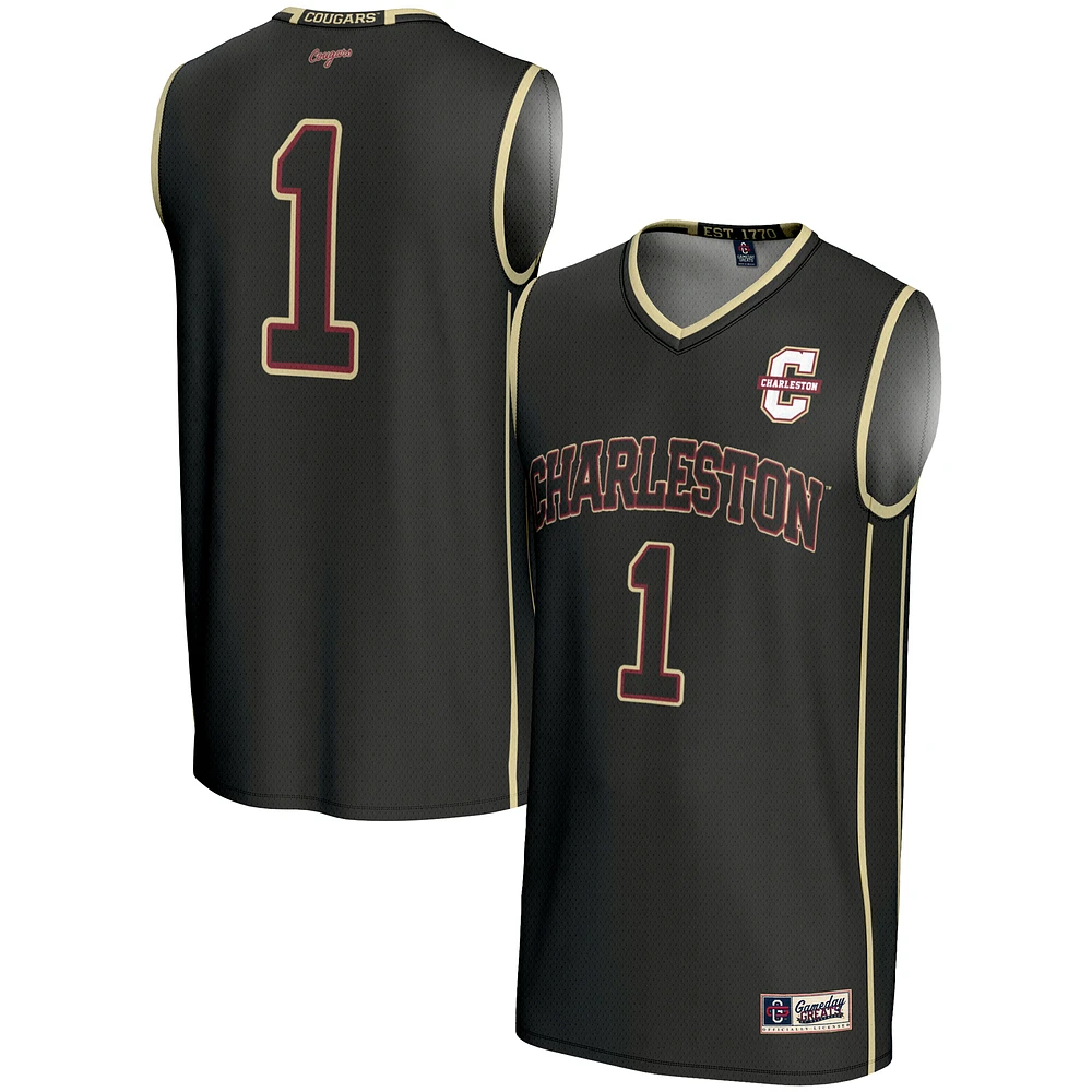 Unisex GameDay Greats Black Charleston Cougars #1 Basketball Jersey