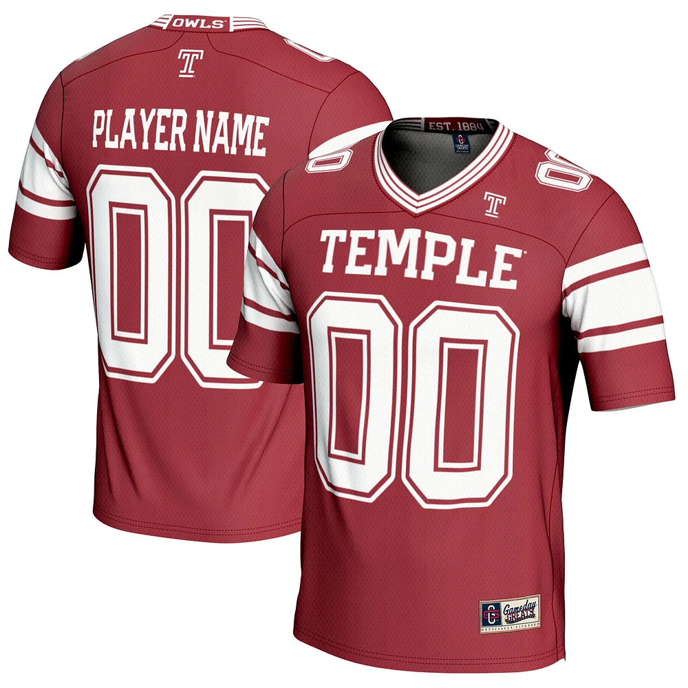 Youth GameDay Greats Crimson Temple Owls NIL Pick-A-Player Football Jersey
