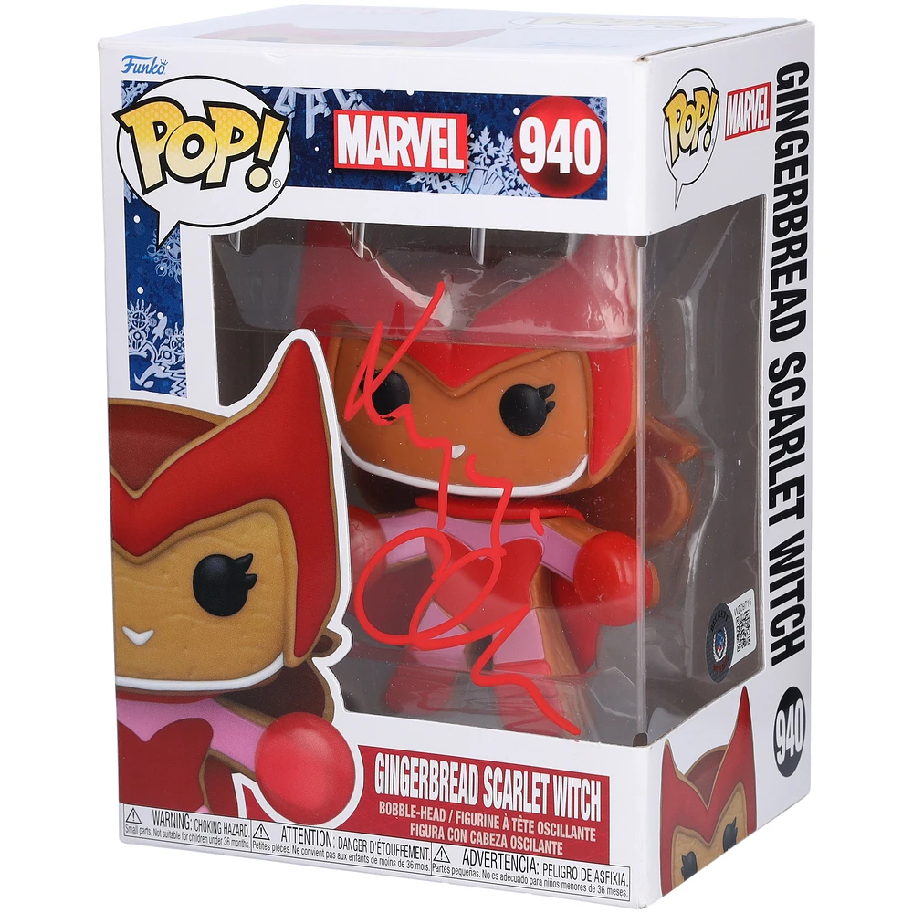 Elizabeth Olsen WandaVision Autographed Gingerbread Scarlet Witch #940 Funko Pop! Vinyl Figure - Signed in Red Ink - BAS