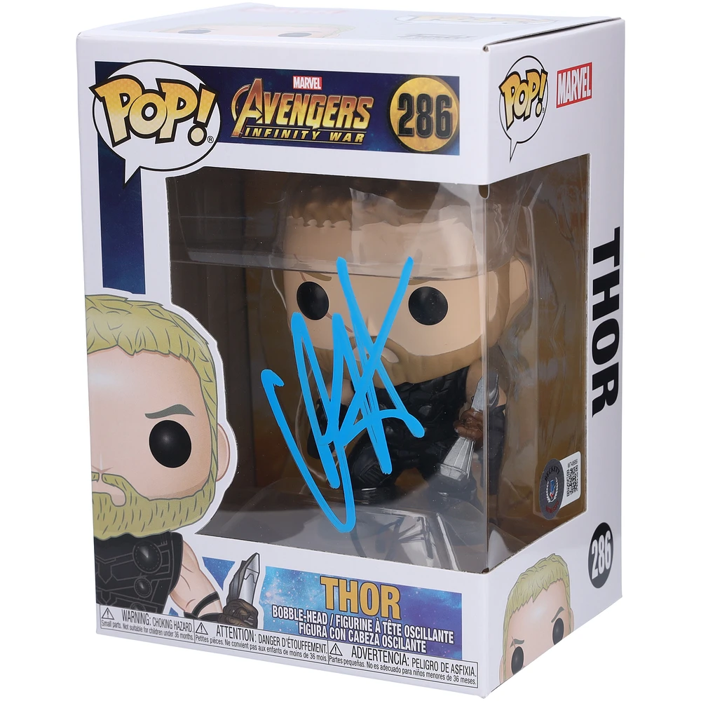 Chris Hemsworth The Avengers: Infinity War Autographed Thor #286 Funko Pop! Vinyl Figure - Signed in Blue Ink - BAS